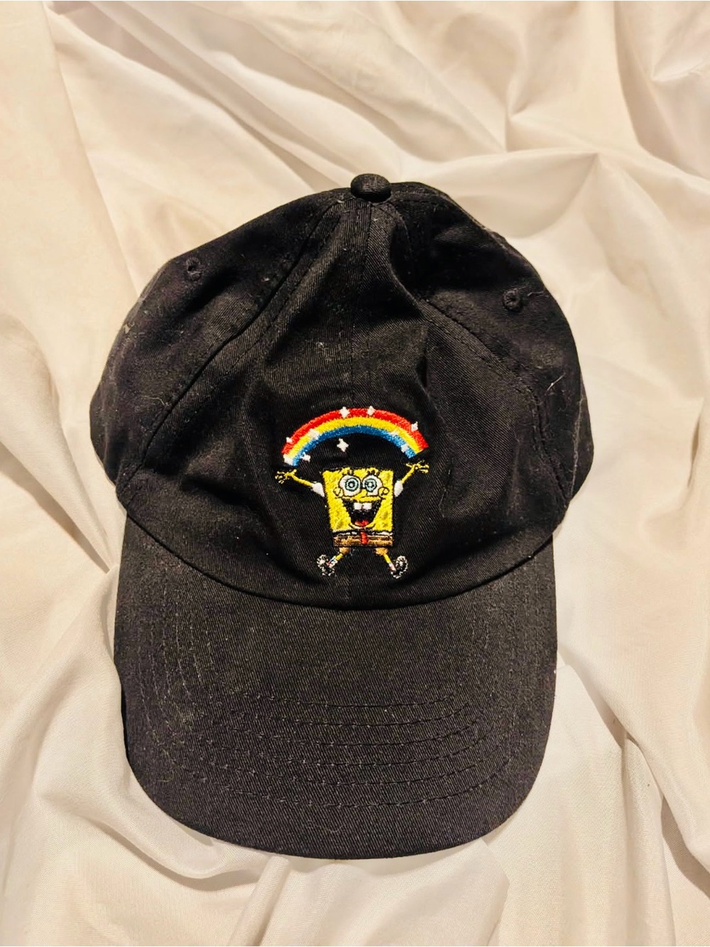 SpongeBob Squarepants Black and White Logo Tag Cap